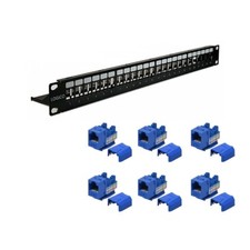 CAT5E CAT6 UTP 1U Network LAN Patch Panel CAT6 Network Ethernet Keystone Jack