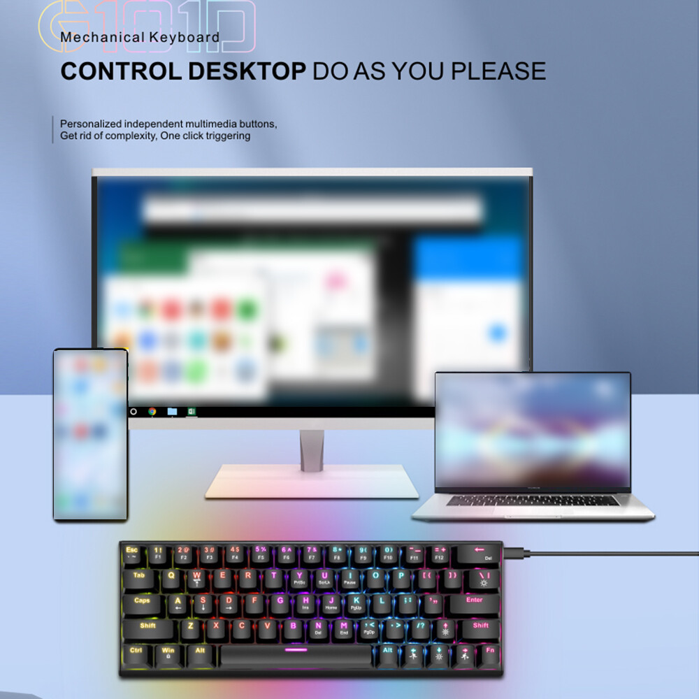 High-Quality Mechanical Gaming Keyboard 63 with Blue U2Y9 Switches