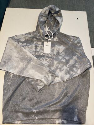 NWT Nike Womens Icon Clash Pullover Training Hoodie Cloud Tie Dye Grey Medium