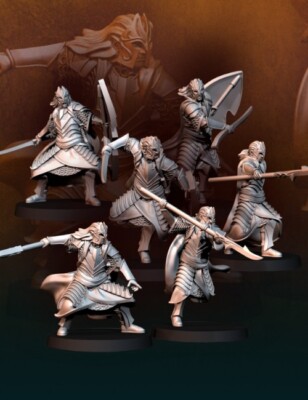 6x Bloody Elven Kings Guard - Davale Games  Herr der Ringe - Tabletop - 28mm