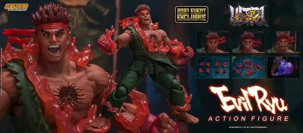 Storm Collectibles Ultimate Street Fighter IV Evil Ryu Action Figure red