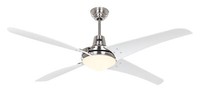 Deckenventilator Fernbedienung Decken LüFter Lampe Mirage Chrom & Weiß 142 Cm