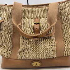 Fossil Handbag Large Weekend Raffia Natural T...