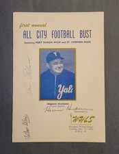 Ralph Young - Herman Hickman - Van Patrick signed 1962 All City Football program