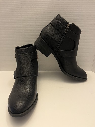 NEW Kenneth Cole Reaction Women's Ankle Boots Booties Re-Buckle Black Size 9 - Afbeelding 1 van 8