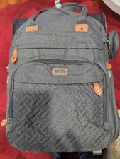 BabbleRoo Diaper Bag Backpack - Multi-Function Waterproof, Travel, 26L, New Gray