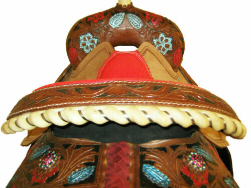 Selle De Barrel Racing ASHMIRA SADDLERY Cuir Taille 10-18" - Adulte Et Poney