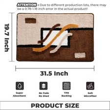 Ultra Absorbent Bath Mat Non Slip and Machine Wash Bathroom Rug Thick Fluffy ...