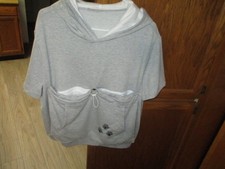 Pet Carrier Short Sleeve Hoodie Unisex Gray,Designed 4 Carrying Small Pets,Large