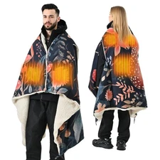 Wearable Heated Blanket Battery Operated 50x70 Inches, 15000mAh Cordless Rech...