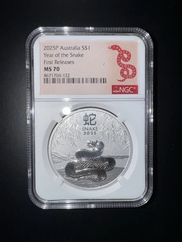 2025P Australia S$1 Coin Year of the Snake NGC MS 70 First Releases 1 oz