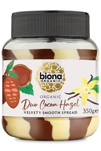 Biona White Organic Duo Chocolate Hazelnut Spread - 350G - Image 2