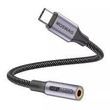 MOSWAG USB Type C to 3.5Mm Headphone Jack Adapter, Audio Adapter USB C to Aux Do