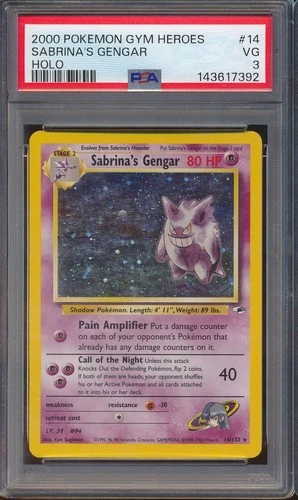 2000 Pokemon Gym Heroes 14 Sabrina's Gengar Holo PSA 3 VG - 143617392