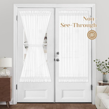 HOMEIDEAS Non-See-Through French Door Curtains Set of 2 for Front Door, Light