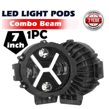 7" inch Round LED Light Pods Bar Flood Spot DRL Driving Lamps SUV Offroad Truck
