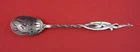 Pattern Unknown by Towle Sterling Silver Olive Spoon w/ iris leaf motif 7 1/4"