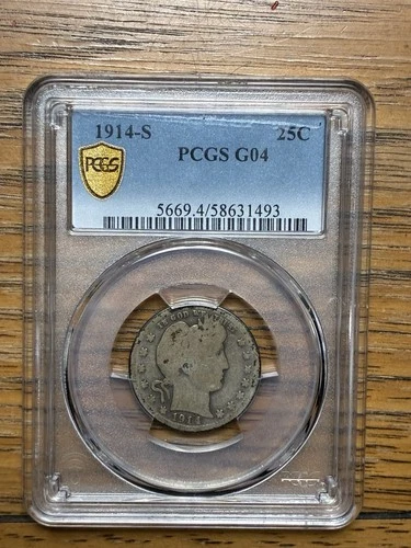 1914-S Barber Quarter PCGS G04 Gold Shield