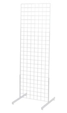 2 ft x 6 ft White Standing Grid Screen - Includes Grid Panel and 2 Grid Legs