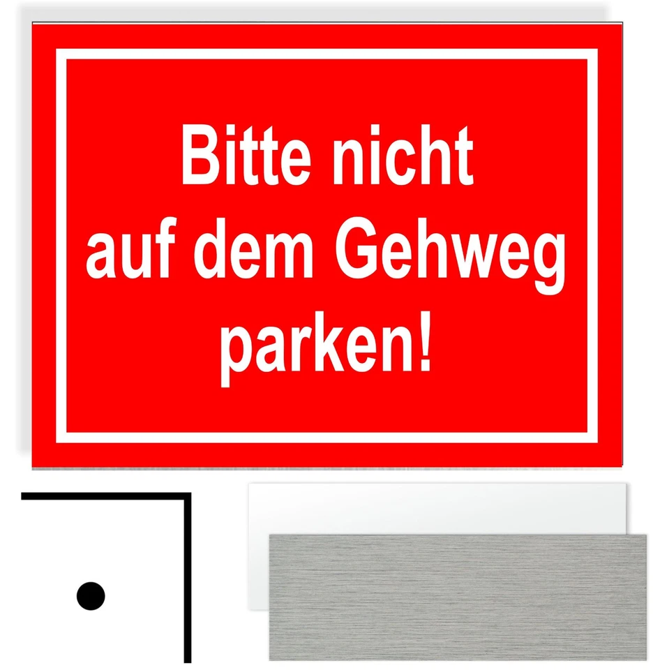 WERBEMITTEL MAHLMEISTER Bitte nicht auf dem Gehweg parken! Hinweisschild Aluminium Schild R/W Lochung 08
