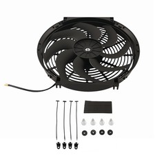 14 Electric Universal Fan For Engine 800cfm 2900rpm Black 8 Blades 80w