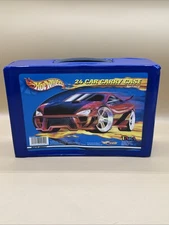 Vintage 2001 Mattel Hot Wheels 24 Car Carry Case Blue w/ Trays Tara Toys