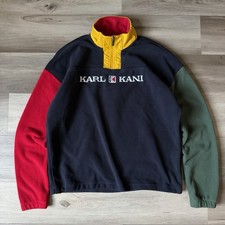 KARL KANI Block Troyer Half-Zip Color Block Fleece Men s Large