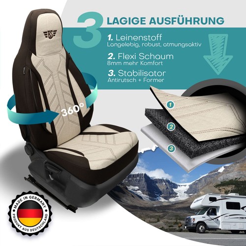 Fundas de asiento de autocaravana adecuadas para BLUEBIRD | HERM | 12 colores - Imagen 51 de 133