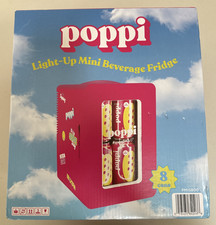 NEW Poppi Light Up Mini Beverage Fridge Pink Cooler for 8 Cans Plug-In NIB