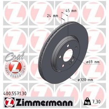 2x Zimmermann Scheibenbremse hinten A2234233300 26121088