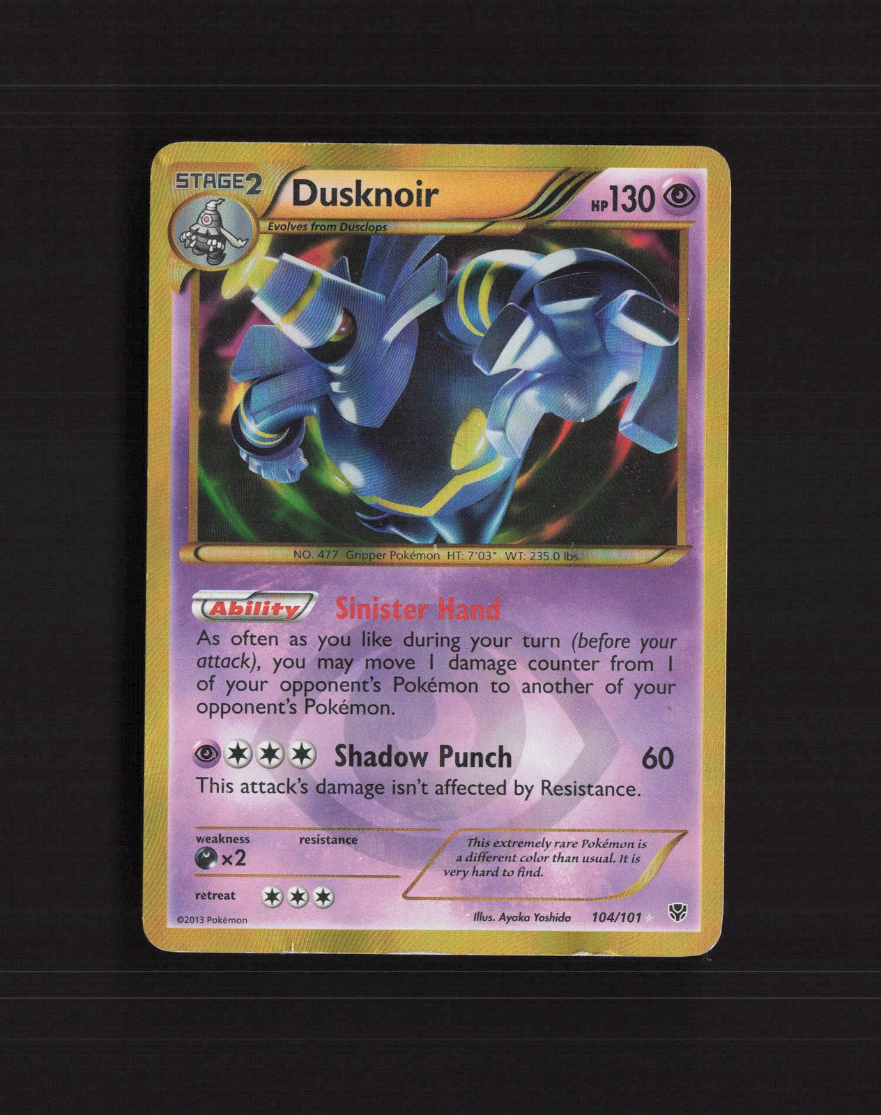 Dusknoir 104/101 Plasma Blast Secret Rare Holo Pokemon Card DMG