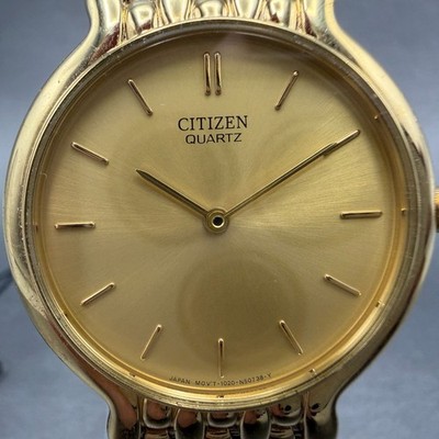 Citizen Watch Men 32mm Champagne Dial Gold Tone Round 1020-S54562