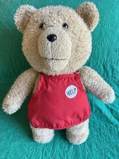 TED Plush R Rated Vulgar Talking from Movie Teddy Bear Red Apron 16" TALKS READ