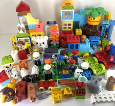 Lot Of Lego Duplo Animals People Bricks Trains 150 Pieces