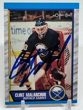 1989-90 O-Pee-Chee - Clint Malarchuk #170 SIGNED NHL Hockey Card
