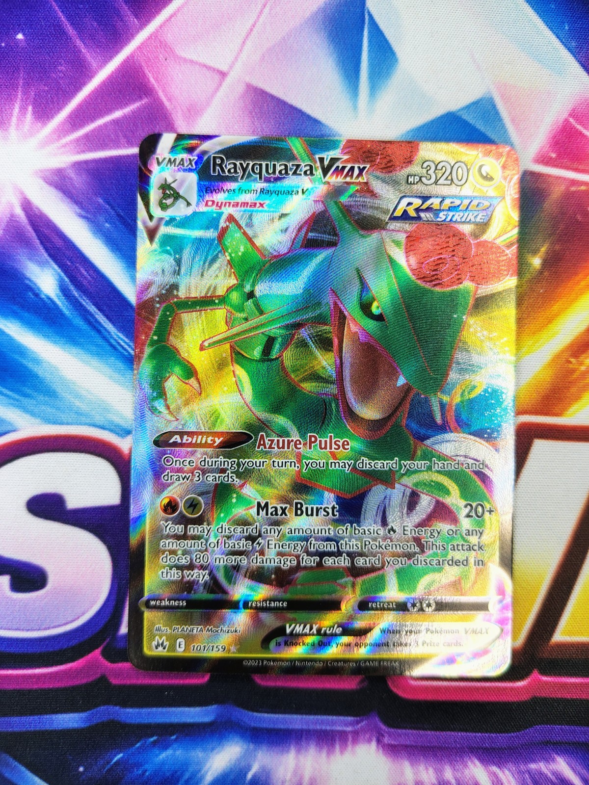 Rayquaza VMAX 101/159 Ultra Rare – Crown Zenith – Holo – NM