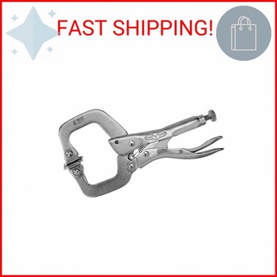 IRWIN Tools VISE-GRIP Locking C-Clamp, Original, Swivel Pad Tip, 4-inch (100mm)