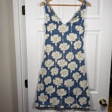 Kookai Mini Slip Dress Y2K 90s Romantic Floral Blue Stretch Cotton Sz 38 S/M