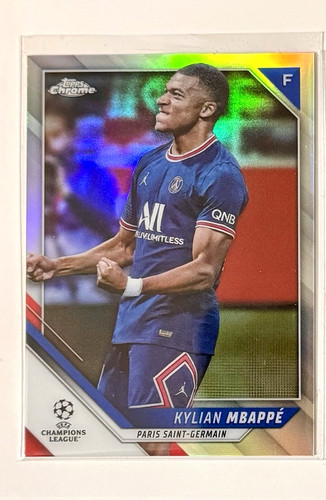 2021-22 Topps Chrome UEFA UCL Kylian Mbappe #1 Refractor Silver Holo France PSG