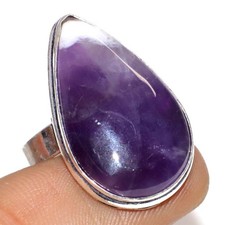 925 Silver Plated Chevron Amethyst Ring Handmade Jewelry Size US 5 AU J250