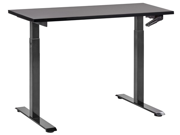 HöHenverstellbarer Schreibtisch Mit Kurbel Schwarz 120X72 Cm Destines-image