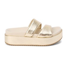 Matisse Blaine Metallic Slide Platform Womens Gold Casual Sandals BLAINE-712