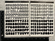 Lot of 6 Sheets Alphabet Letter Number Rainbow Cool Colorful Stickers