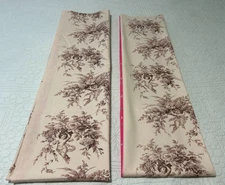 2 Custom Made Drapery Panels Unlined Beautiful Toile Fabric (41"x73")