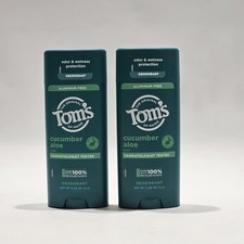 Tom's Aluminium Free Deodorant, Cucumber Aloe, 3.25oz Packs Of Two