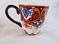 Pier 1 Imports Earthenware Karina Tile Coffee Tea Mug Cup 14 oz
