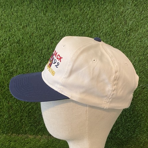 Vtg Atlanta Braves Back To Back NL West Champion 91 92 Baseball Hat MLB SnapBack - Picture 3 of 7