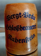 RARIT&Auml;T! Uralter Bierkrug BERGT-BR&Auml;U SCHLOSSBRAUEREI RABENSTEIN CHEMNITZ 1930er