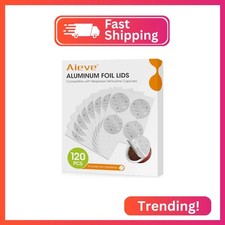 Aieve 120 Pcs Aluminum Foil Seal Lids for Reusable Nespresso Pods Vertuo Compati