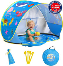 Baby Beach Tent with Pool Pop Up UV Sun Shelter Portable Infant Toddler Tent